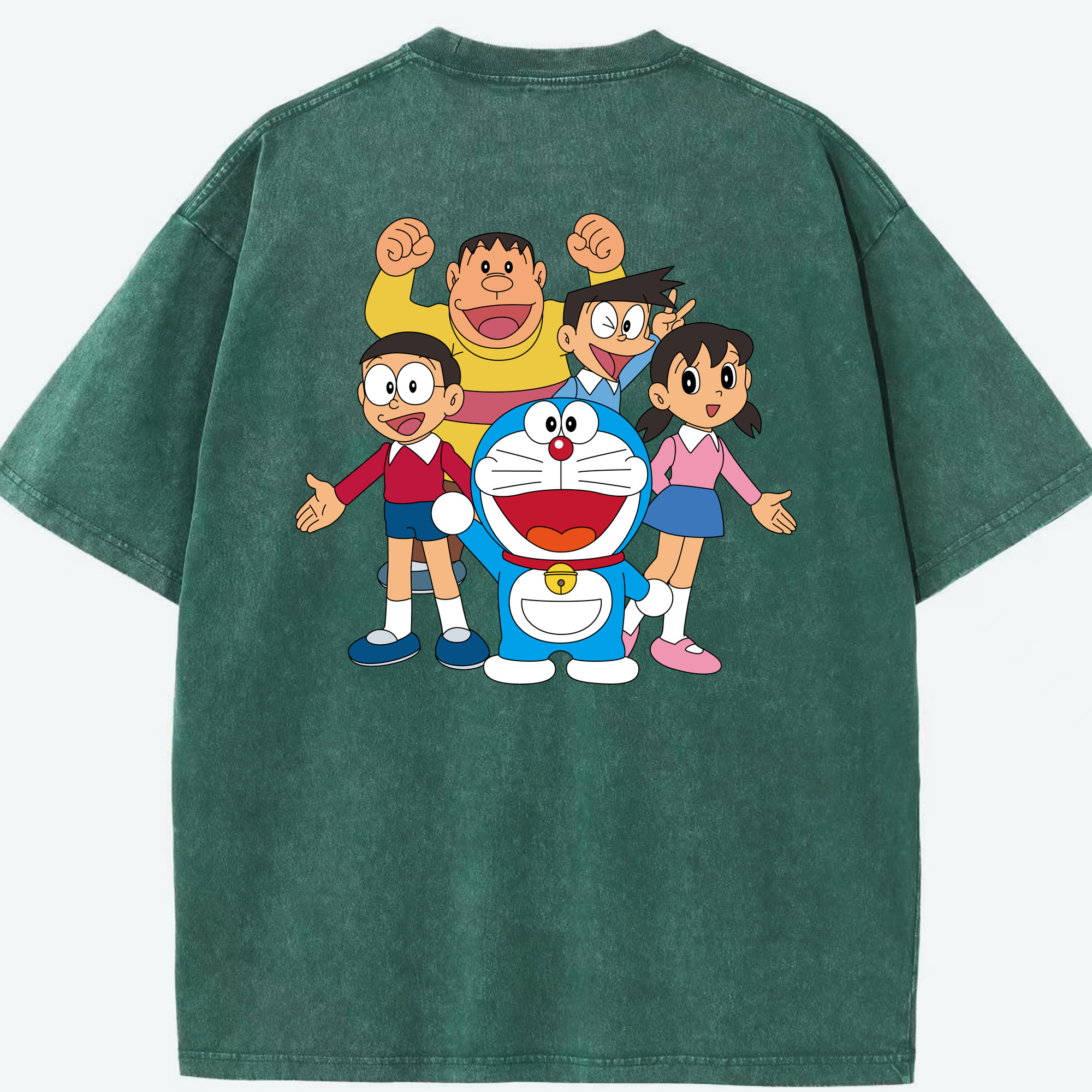 （画像用） ドラえもん 骨川 スネ夫 Doraemon Honekawa Suneo 綿100% ヴィンテージ風 半袖Tシャツ（背面プリント）